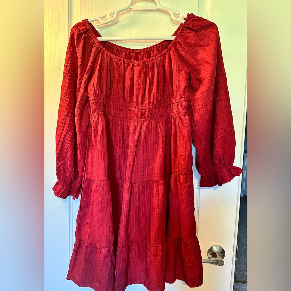 Cute Red Mini Dress Plus Size 1XL NWOT - Picture 3 of 4